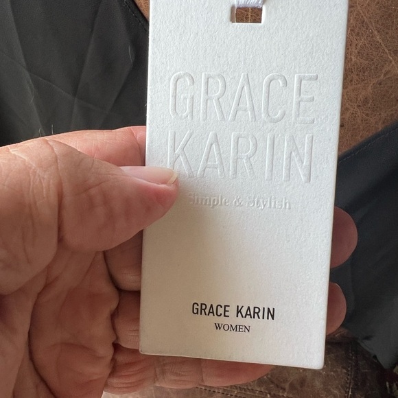 NWT Grace Karin Black Sheer Overlay & 3/4 Slit Sleeves (E3) - Picture 3 of 8